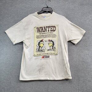 VINTAGE Foster Farms Men Shirt White Large 90s Single Stitch Wanted‎ Promo Tee